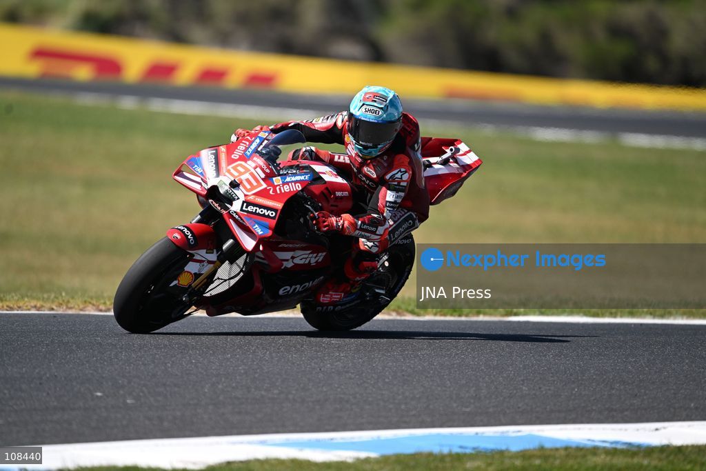 PHILLIP ISLAND, AUSTRALIA, OCTOBER 23, 2026: Riders take part in the opening MotoGP free practice session for the Australian Grand Prix at Phillip Island Grand Prix Circuit. The session opens the three-day race weekend, the circuit’s final hosting of the event before its scheduled move to Adelaide in 2027. (Photo by Alexander Bogatyrev/JNA Press via Nexpher Images)