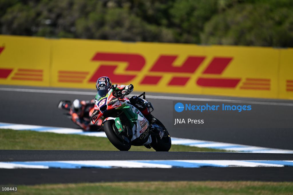 PHILLIP ISLAND, AUSTRALIA, OCTOBER 23, 2026: Riders take part in the opening MotoGP free practice session for the Australian Grand Prix at Phillip Island Grand Prix Circuit. The session opens the three-day race weekend, the circuit’s final hosting of the event before its scheduled move to Adelaide in 2027. (Photo by Alexander Bogatyrev/JNA Press via Nexpher Images)
