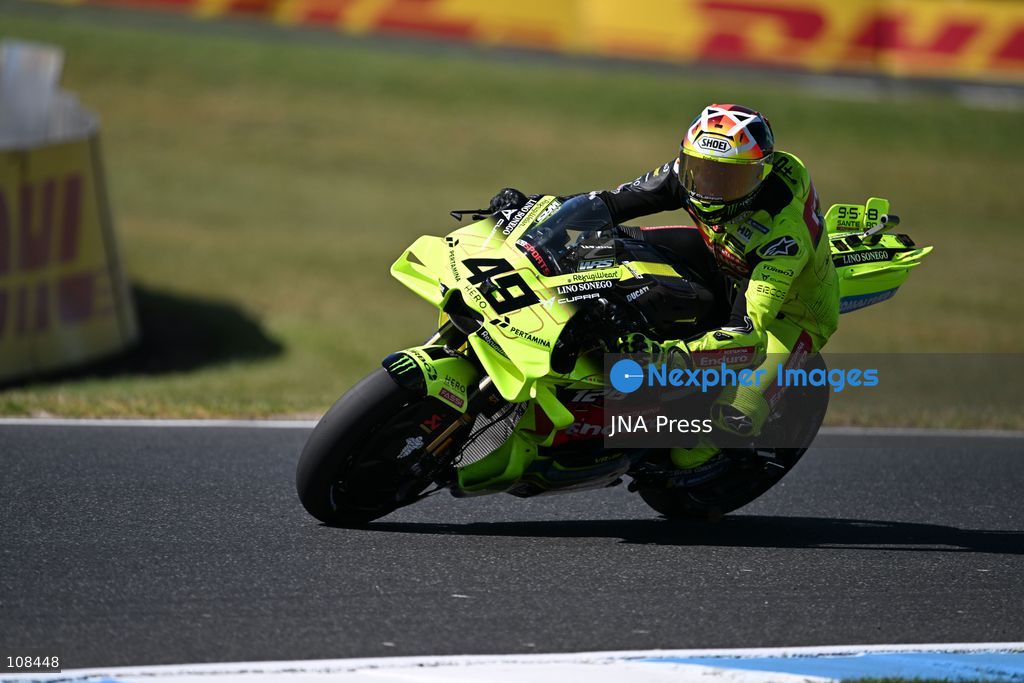 PHILLIP ISLAND, AUSTRALIA, OCTOBER 23, 2026: Riders take part in the opening MotoGP free practice session for the Australian Grand Prix at Phillip Island Grand Prix Circuit. The session opens the three-day race weekend, the circuit’s final hosting of the event before its scheduled move to Adelaide in 2027. (Photo by Alexander Bogatyrev/JNA Press via Nexpher Images)