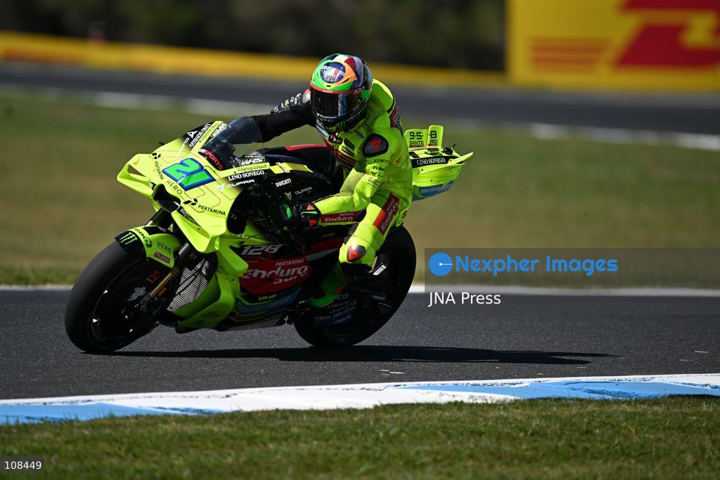 PHILLIP ISLAND, AUSTRALIA, OCTOBER 23, 2026: Riders take part in the opening MotoGP free practice session for the Australian Grand Prix at Phillip Island Grand Prix Circuit. The session opens the three-day race weekend, the circuit’s final hosting of the event before its scheduled move to Adelaide in 2027. (Photo by Alexander Bogatyrev/JNA Press via Nexpher Images)