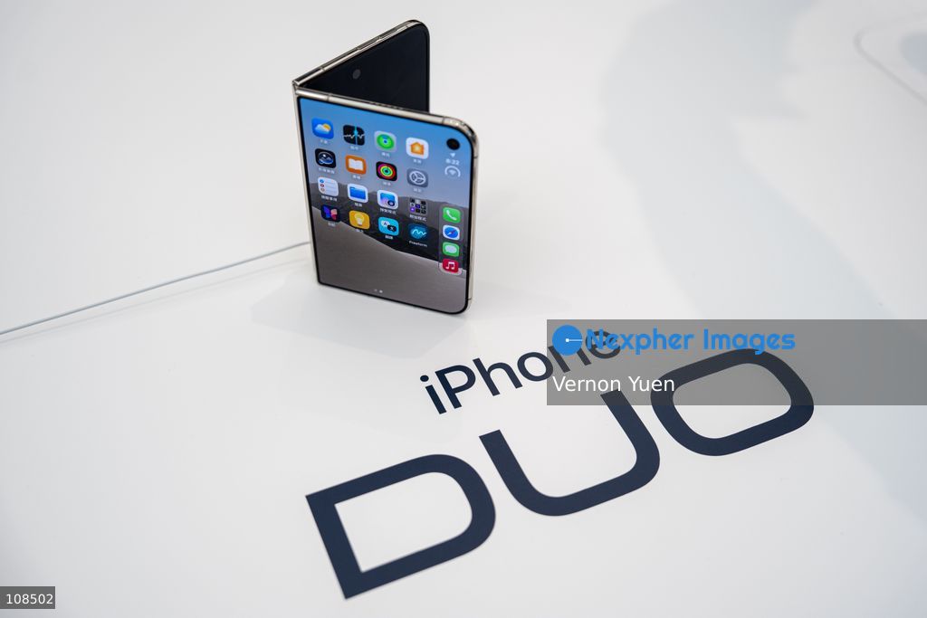 iPhone DUO on display at an Apple Store on October 22, 2026 in Hong Kong. The iPhone DUO is Apple INC.’s first foldable phone, today is the first day the new iPhone DUO is available to the public. (Photo by Vernon Yuen/Nexpher Images)
