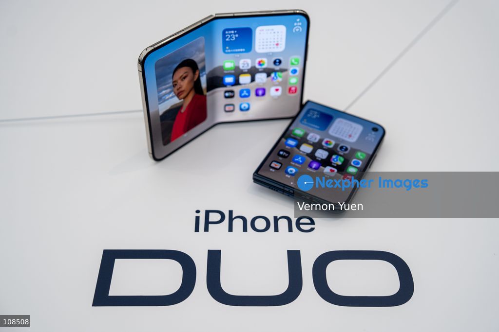 iPhone DUO on display at an Apple Store on October 22, 2026 in Hong Kong. The iPhone DUO is Apple INC.’s first foldable phone, today is the first day the new iPhone DUO is available to the public. (Photo by Vernon Yuen/Nexpher Images)