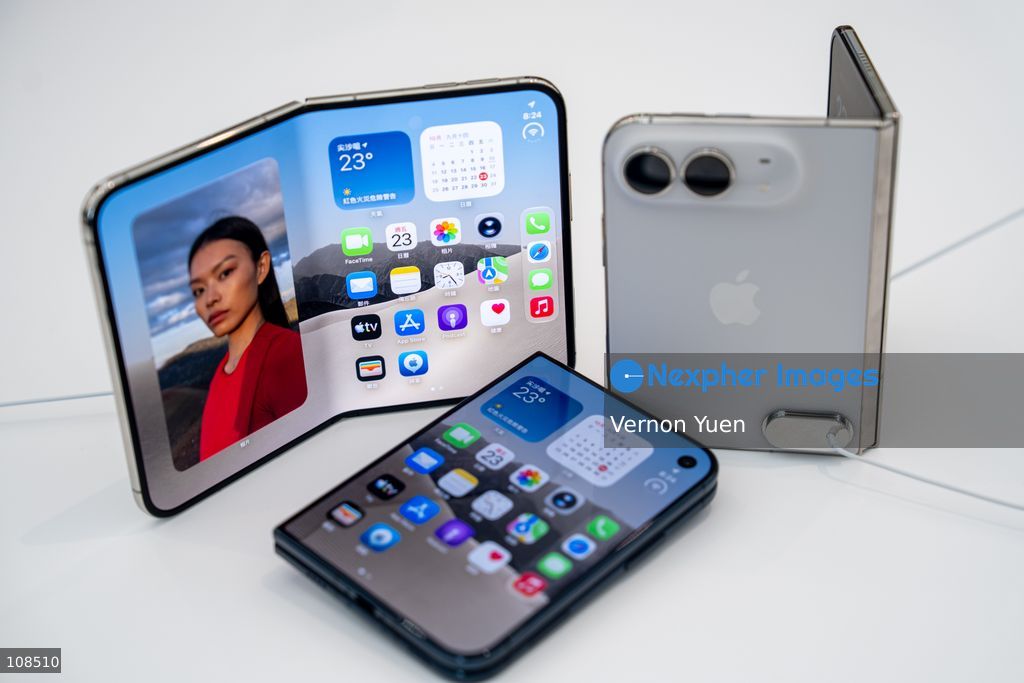 iPhone DUO on display at an Apple Store on October 22, 2026 in Hong Kong. The iPhone DUO is Apple INC.’s first foldable phone, today is the first day the new iPhone DUO is available to the public. (Photo by Vernon Yuen/Nexpher Images)