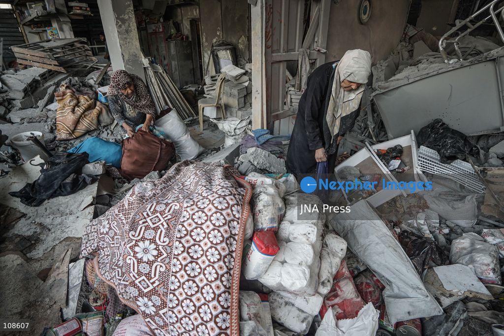 NUSEIRAT, PALESTINE, OCTOBER 23, 2026: Destruction at the site of the Hamad family home following an Israeli airstrike in Nuseirat refugee camp in the central Gaza Strip. The strike destroyed the house and damaged neighbouring homes, leaving rubble across the surrounding residential area. (Photo by Ramzi Abu Amer/JNA Press via Nexpher Images)