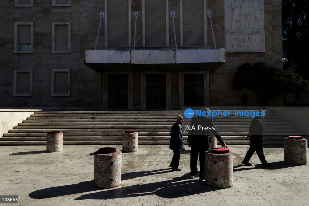 TIRANA, ALBANIA, OCTOBER 23, 2026: University professors and medical students gather outside the Prime Minister’s Office during an anti-government demonstration in Tirana. Protesters call for Prime Minister Edi Rama’s resignation and political change as students, academics and doctors join the continuing protest movement. (Photo by Vlasov Sulaj/JNA Press via Nexpher Images)