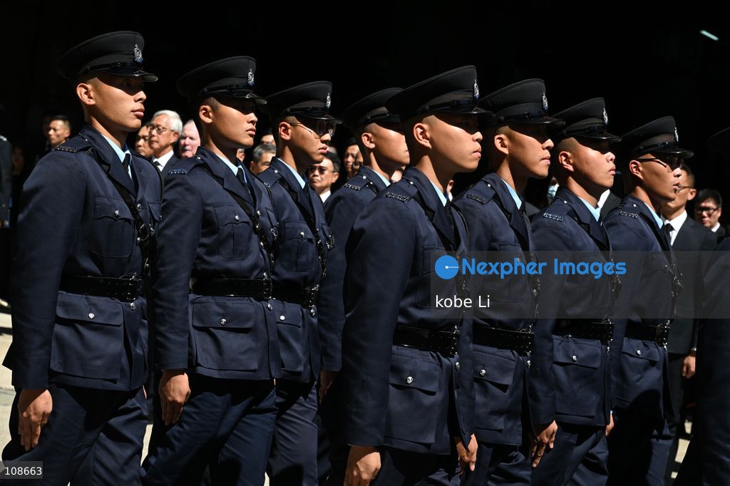 Hong Kong polices guard of honour during the coffin of late police officer Chu Chun-kwok at Universal Funeral Parlour in Hung Hom on October 23, 2026 in Hong Kong (Photo by kobe Li/Nexpher Images)