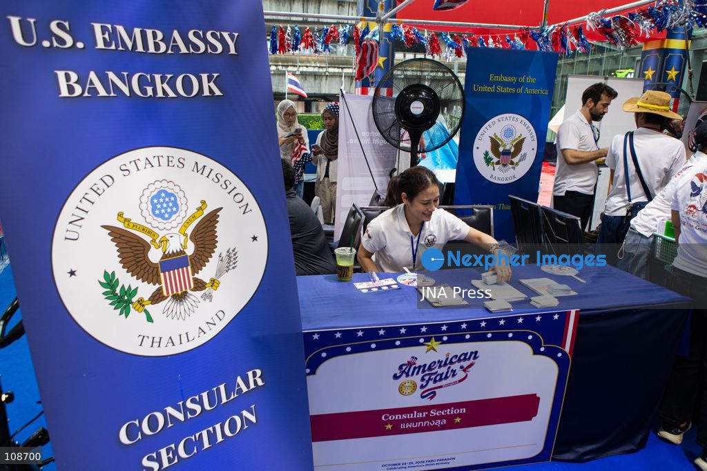 BANGKOK, THAILAND, OCTOBER 23, 2026: A general view of the American Fair at Siam Paragon in Bangkok, marking the 250th anniversary of the United States Declaration of Independence. Organised by the U.S. Embassy as part of the Freedom 250 campaign, the three-day event features cultural performances, food and activities highlighting American culture and innovation. (Photo by TEERA NOISAKRAN/JNA Press via Nexpher Images)
