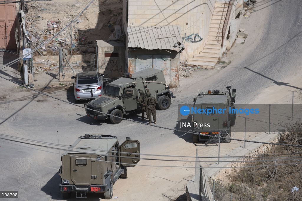 HEBRON, PALESTINE, OCTOBER 23, 2026: Israeli forces raid homes belonging to the al-Jaaba family following a shooting attack at a military checkpoint at the entrance to Hebron in the occupied West Bank. The raids come as Israeli forces close entrances to the city and conduct searches following the attack earlier in the day. (Photo by Mosab shawer/JNA Press via Nexpher Images)