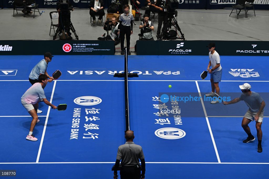 Ben Johns and Gabriel Tardio, the American pickleball player during Semifinals of the Men’s Doubles Pickleball Game of PPA Asia 1500 Hong Kong SALM at Kai Tak Arena, Kai Tak Sports Park on October 24, 2026 in Hong Kong. PPA Asia 1500 Hong Kong SALM, the first-ever PPA Asia 1500 and the grand finale of the 2026 PPA Tour Asia season. (Photo by kobe Li/Nexpher Images)