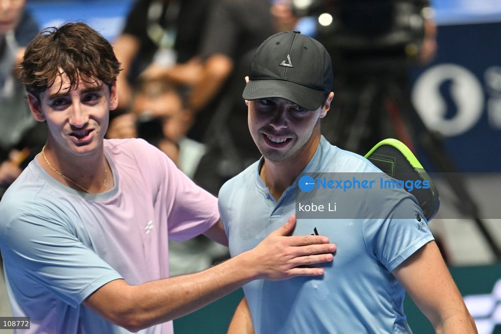 Ben Johns and Gabriel Tardio, the American pickleball player during Semifinals of the Men’s Doubles Pickleball Game of PPA Asia 1500 Hong Kong SALM at Kai Tak Arena, Kai Tak Sports Park on October 24, 2026 in Hong Kong. PPA Asia 1500 Hong Kong SALM, the first-ever PPA Asia 1500 and the grand finale of the 2026 PPA Tour Asia season. (Photo by kobe Li/Nexpher Images)