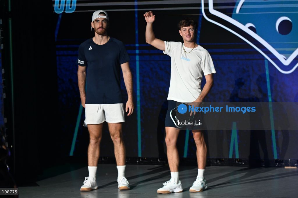 Hayden Patriquin, an American pickleball player and Federico Staksrud, an Argentina pickleball player during Semifinals of the Men’s Doubles Pickleball Game of PPA Asia 1500 Hong Kong SALM at Kai Tak Arena, Kai Tak Sports Park on October 24, 2026 in Hong Kong. PPA Asia 1500 Hong Kong SALM, the first-ever PPA Asia 1500 and the grand finale of the 2026 PPA Tour Asia season. (Photo by kobe Li/Nexpher Images)