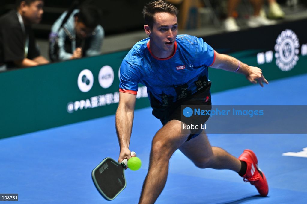 Dylan Frazier, an American pickleball player during Semifinals of the Men’s Doubles Pickleball Game of PPA Asia 1500 Hong Kong SALM at Kai Tak Arena, Kai Tak Sports Park on October 24, 2026 in Hong Kong. PPA Asia 1500 Hong Kong SALM, the first-ever PPA Asia 1500 and the grand finale of the 2026 PPA Tour Asia season. (Photo by kobe Li/Nexpher Images)