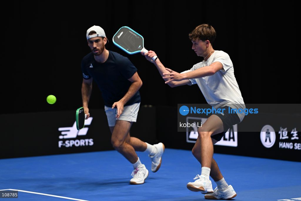 Hayden Patriquin, an American pickleball player and Federico Staksrud, an Argentina pickleball player during Semifinals of the Men’s Doubles Pickleball Game of PPA Asia 1500 Hong Kong SALM at Kai Tak Arena, Kai Tak Sports Park on October 24, 2026 in Hong Kong. PPA Asia 1500 Hong Kong SALM, the first-ever PPA Asia 1500 and the grand finale of the 2026 PPA Tour Asia season. (Photo by kobe Li/Nexpher Images)