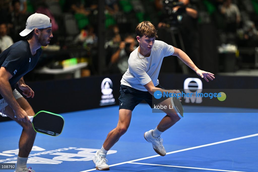 Hayden Patriquin, an American pickleball player and Federico Staksrud, an Argentina pickleball player during Semifinals of the Men’s Doubles Pickleball Game of PPA Asia 1500 Hong Kong SALM at Kai Tak Arena, Kai Tak Sports Park on October 24, 2026 in Hong Kong. PPA Asia 1500 Hong Kong SALM, the first-ever PPA Asia 1500 and the grand finale of the 2026 PPA Tour Asia season. (Photo by kobe Li/Nexpher Images)