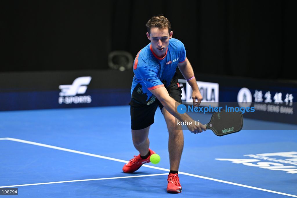 Dylan Frazier, an American pickleball player during Semifinals of the Men’s Doubles Pickleball Game of PPA Asia 1500 Hong Kong SALM at Kai Tak Arena, Kai Tak Sports Park on October 24, 2026 in Hong Kong. PPA Asia 1500 Hong Kong SALM, the first-ever PPA Asia 1500 and the grand finale of the 2026 PPA Tour Asia season. (Photo by kobe Li/Nexpher Images)
