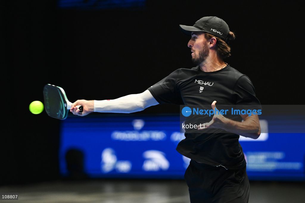 Hunter Johnson, an American pickleball player during Semifinals of the Mixed Doubles Pickleball Game of PPA Asia 1500 Hong Kong SALM at Kai Tak Arena, Kai Tak Sports Park on October 24, 2026 in Hong Kong. PPA Asia 1500 Hong Kong SALM, the first-ever PPA Asia 1500 and the grand finale of the 2026 PPA Tour Asia season. (Photo by kobe Li/Nexpher Images)