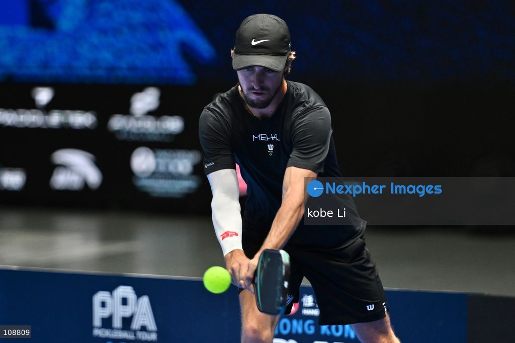 Hunter Johnson, an American pickleball player during Semifinals of the Mixed Doubles Pickleball Game of PPA Asia 1500 Hong Kong SALM at Kai Tak Arena, Kai Tak Sports Park on October 24, 2026 in Hong Kong. PPA Asia 1500 Hong Kong SALM, the first-ever PPA Asia 1500 and the grand finale of the 2026 PPA Tour Asia season. (Photo by kobe Li/Nexpher Images)