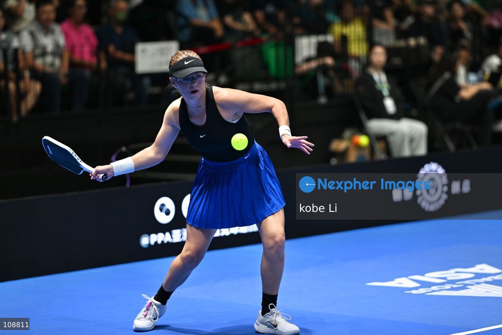 Anna Leigh Waters, an American pickleball player during Semifinals of the Mixed Doubles Pickleball Game of PPA Asia 1500 Hong Kong SALM at Kai Tak Arena, Kai Tak Sports Park on October 24, 2026 in Hong Kong. PPA Asia 1500 Hong Kong SALM, the first-ever PPA Asia 1500 and the grand finale of the 2026 PPA Tour Asia season. (Photo by kobe Li/Nexpher Images)