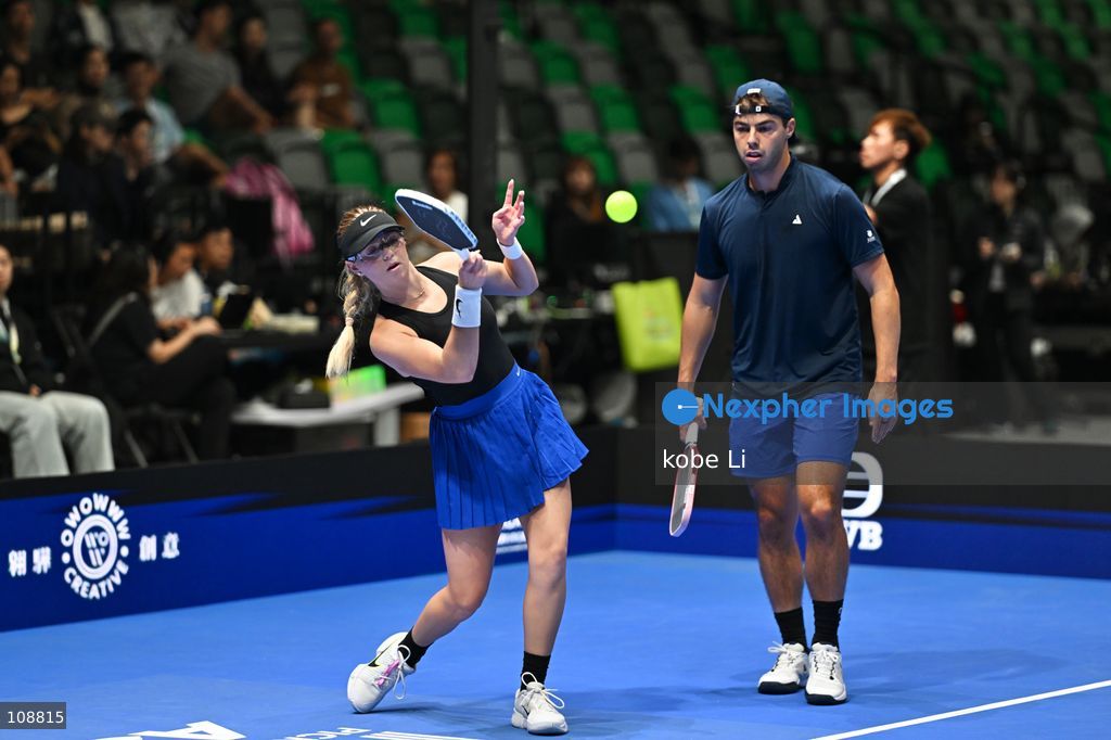 Ben Johns and Anna Leigh Waters, the American pickleball player during Semifinals of the Mixed Doubles Pickleball Game of PPA Asia 1500 Hong Kong SALM at Kai Tak Arena, Kai Tak Sports Park on October 24, 2026 in Hong Kong. PPA Asia 1500 Hong Kong SALM, the first-ever PPA Asia 1500 and the grand finale of the 2026 PPA Tour Asia season. (Photo by kobe Li/Nexpher Images)