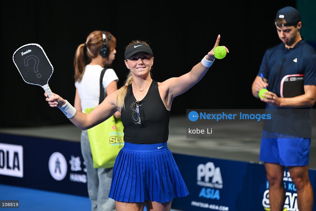 Ben Johns and Anna Leigh Waters, the American pickleball player during Semifinals of the Mixed Doubles Pickleball Game of PPA Asia 1500 Hong Kong SALM at Kai Tak Arena, Kai Tak Sports Park on October 24, 2026 in Hong Kong. PPA Asia 1500 Hong Kong SALM, the first-ever PPA Asia 1500 and the grand finale of the 2026 PPA Tour Asia season. (Photo by kobe Li/Nexpher Images)