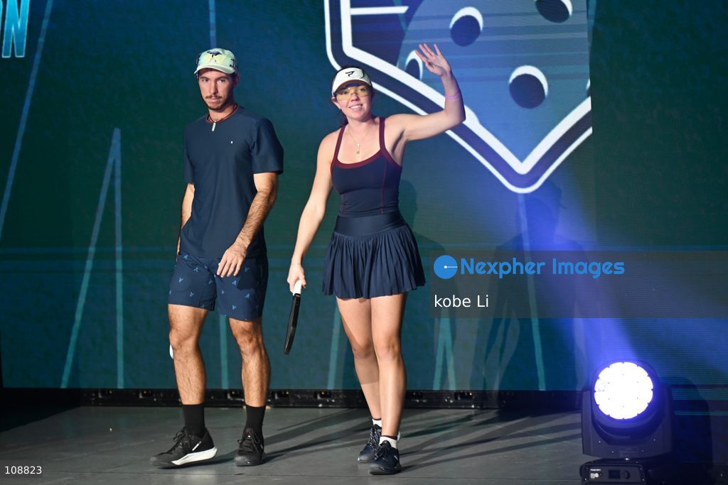 JW Johnson and Jorja Johnson, the American pickleball player during Semifinals of the Mixed Doubles Pickleball Game of PPA Asia 1500 Hong Kong SALM at Kai Tak Arena, Kai Tak Sports Park on October 24, 2026 in Hong Kong. PPA Asia 1500 Hong Kong SALM, the first-ever PPA Asia 1500 and the grand finale of the 2026 PPA Tour Asia season. (Photo by kobe Li/Nexpher Images)