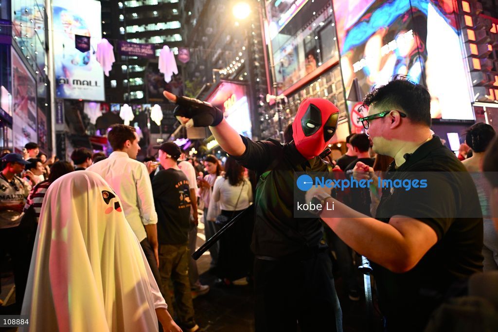 Visitors cosplaying and visiting at Lan Kwai Fong in Central on the eve of Halloween on October 24, 2026 in Hong Kong. (Photo by kobe Li/Nexpher Images)