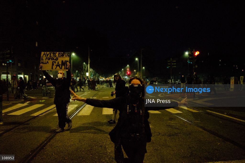 TURIN, ITALY, OCTOBER 24, 2026: Riot police use water cannons and tear gas during confrontations with demonstrators protesting against military rearmament, rising living costs and government policies in Turin. The march begins in Piazza Castello before moving towards northern districts, with clashes occurring as police block protesters from entering streets leading towards the city centre. (Photo by Chiara Antenucci/JNA Press via Nexpher Images)