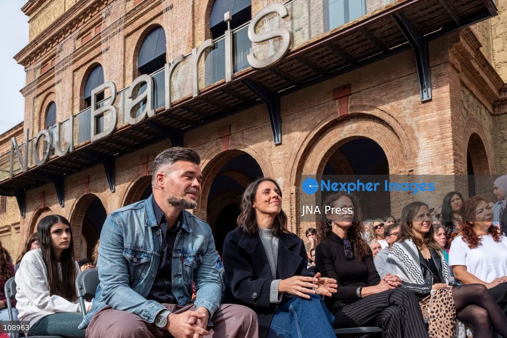 BARCELONA, SPAIN, OCTOBER 24, 2026: The candidates of ERC and Podemos for the general elections, Gabriel Rufián and Irene Montero, have launched their alliance in a joint event of both parties this Saturday in Barcelona. (Photo by Miguel Galmés/JNA Press via Nexpher Images)