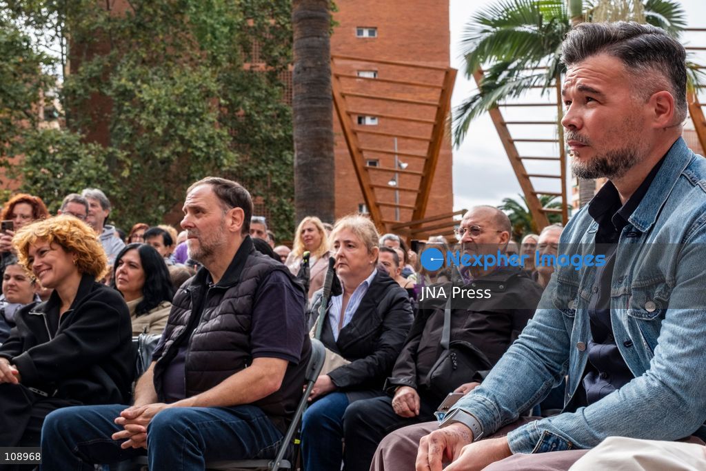 BARCELONA, SPAIN, OCTOBER 24, 2026: The candidates of ERC and Podemos for the general elections, Gabriel Rufián and Irene Montero, have launched their alliance in a joint event of both parties this Saturday in Barcelona. (Photo by Miguel Galmés/JNA Press via Nexpher Images)