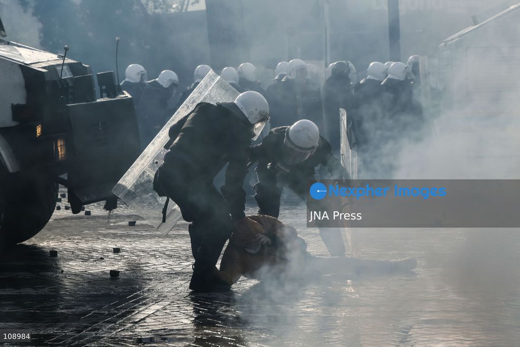 TIRANA, ALBANIA, OCTOBER 24, 2026: Demonstrators clash with riot police during an anti-government protest in central Tirana. Protesters throw stones, pyrotechnics and petrol bombs, while police use tear gas, water cannons and rubber bullets. The demonstrations call for Prime Minister Edi Rama’s resignation, increased support for education and greater political accountability. (Photo by Vlasov Sulaj/JNA Press via Nexpher Images)