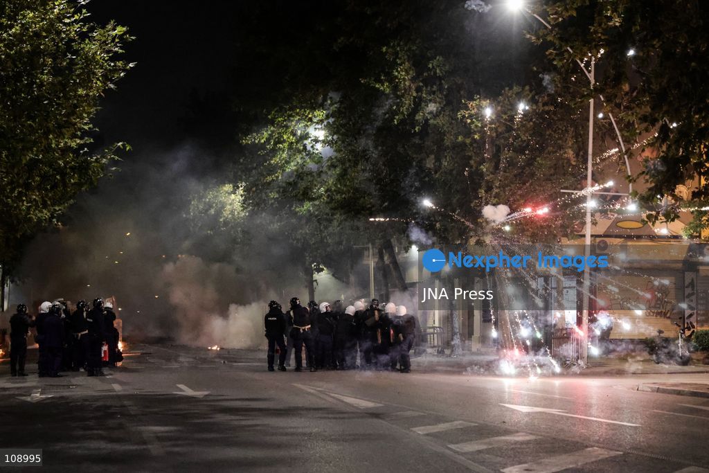 TIRANA, ALBANIA, OCTOBER 24, 2026: Demonstrators clash with riot police during an anti-government protest in central Tirana. Protesters throw stones, pyrotechnics and petrol bombs, while police use tear gas, water cannons and rubber bullets. The demonstrations call for Prime Minister Edi Rama’s resignation, increased support for education and greater political accountability. (Photo by Vlasov Sulaj/JNA Press via Nexpher Images)