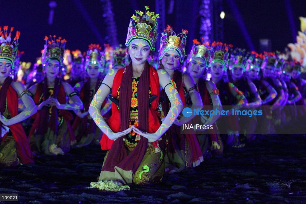 BANYUWANGI, INDONESIA, OCTOBER 24, 2026: Dancers perform during the Gandrung Sewu festival at Marina Boom Beach in Banyuwangi, East Java. Held at night for the first time, the mass dance performance combines traditional Gandrung choreography with illuminated costumes and lighting effects, highlighting the cultural heritage of the local Osing community. (Photo by Suharto/JNA Press via Nexpher Images)