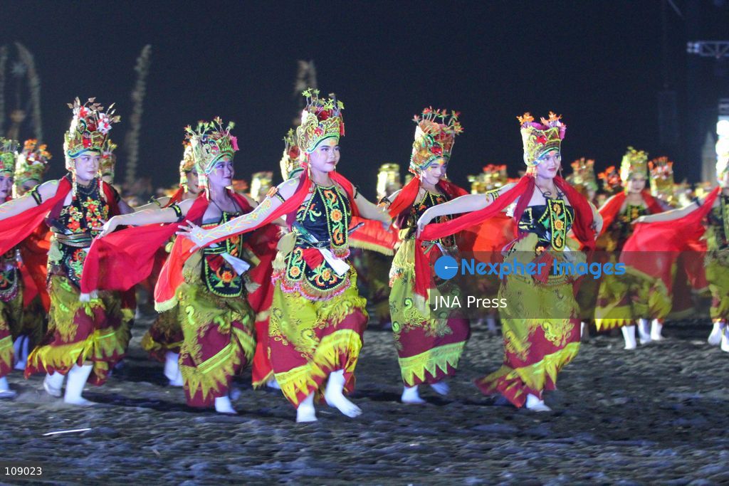 BANYUWANGI, INDONESIA, OCTOBER 24, 2026: Dancers perform during the Gandrung Sewu festival at Marina Boom Beach in Banyuwangi, East Java. Held at night for the first time, the mass dance performance combines traditional Gandrung choreography with illuminated costumes and lighting effects, highlighting the cultural heritage of the local Osing community. (Photo by Suharto/JNA Press via Nexpher Images)