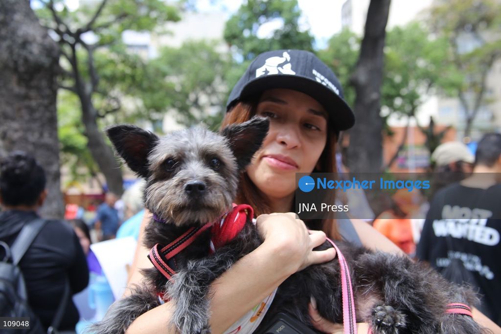 CARACAS, VENEZUELA, OCTOBER 24, 2026: Animal rights activists demonstrate in Caracas, calling for stronger legislation against animal abuse and justice for animals harmed or killed across Venezuela. Participants demand tougher penalties for offenders and greater action by authorities to investigate complaints and protect animals. (Photo by Moisés Quintero/JNA Press via Nexpher Images)
