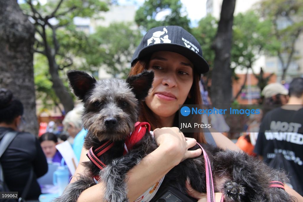 CARACAS, VENEZUELA, OCTOBER 24, 2026: Animal rights activists demonstrate in Caracas, calling for stronger legislation against animal abuse and justice for animals harmed or killed across Venezuela. Participants demand tougher penalties for offenders and greater action by authorities to investigate complaints and protect animals. (Photo by Moisés Quintero/JNA Press via Nexpher Images)
