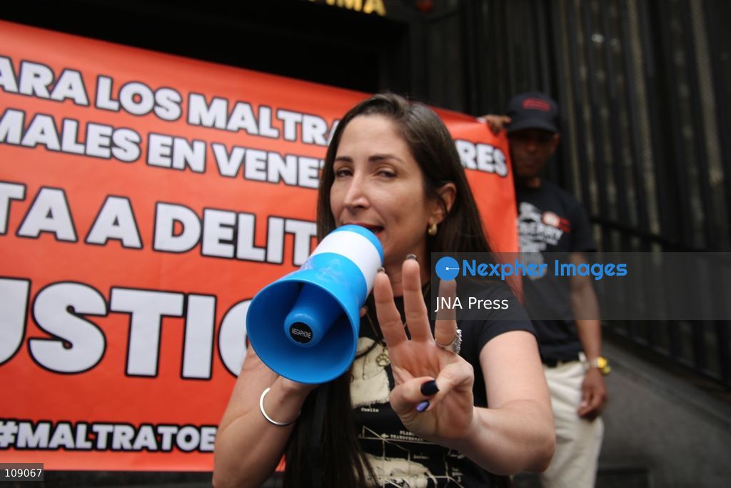 CARACAS, VENEZUELA, OCTOBER 24, 2026: Animal rights activists demonstrate in Caracas, calling for stronger legislation against animal abuse and justice for animals harmed or killed across Venezuela. Participants demand tougher penalties for offenders and greater action by authorities to investigate complaints and protect animals. (Photo by Moisés Quintero/JNA Press via Nexpher Images)