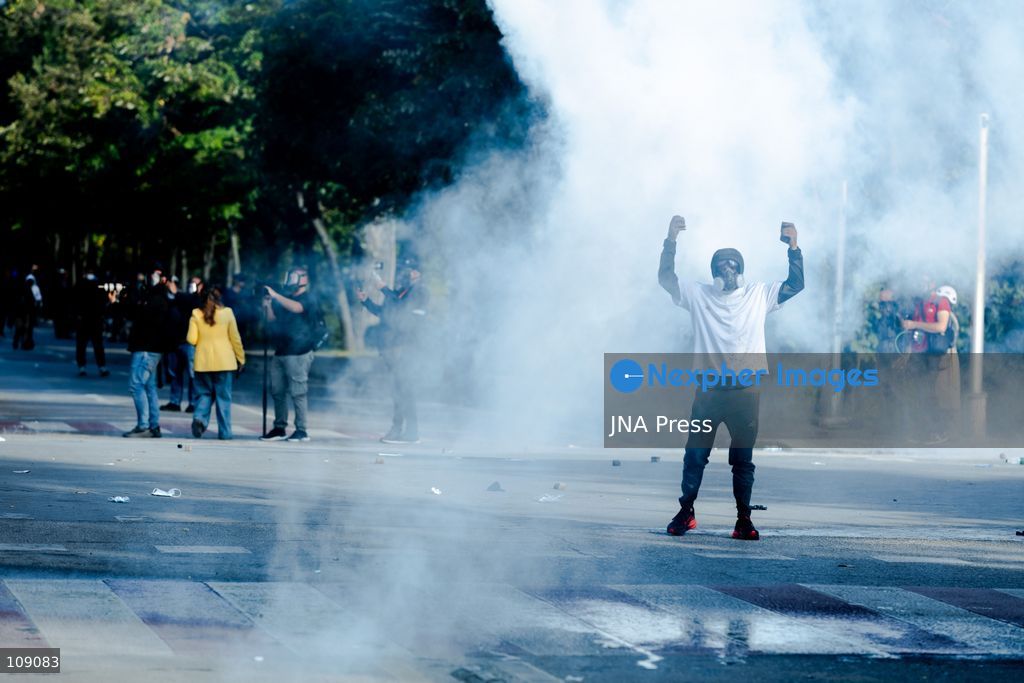 TIRANA, ALBANIA, OCTOBER 24, 2026: Demonstrators gather in central Tirana as students join a wider anti-government protest demanding Prime Minister Edi Rama’s resignation. The mobilisation brings together students, university professors and opposition supporters calling for increased education funding and greater political accountability. (Photo by Konstantinos Zilos/JNA Press via Nexpher Images)