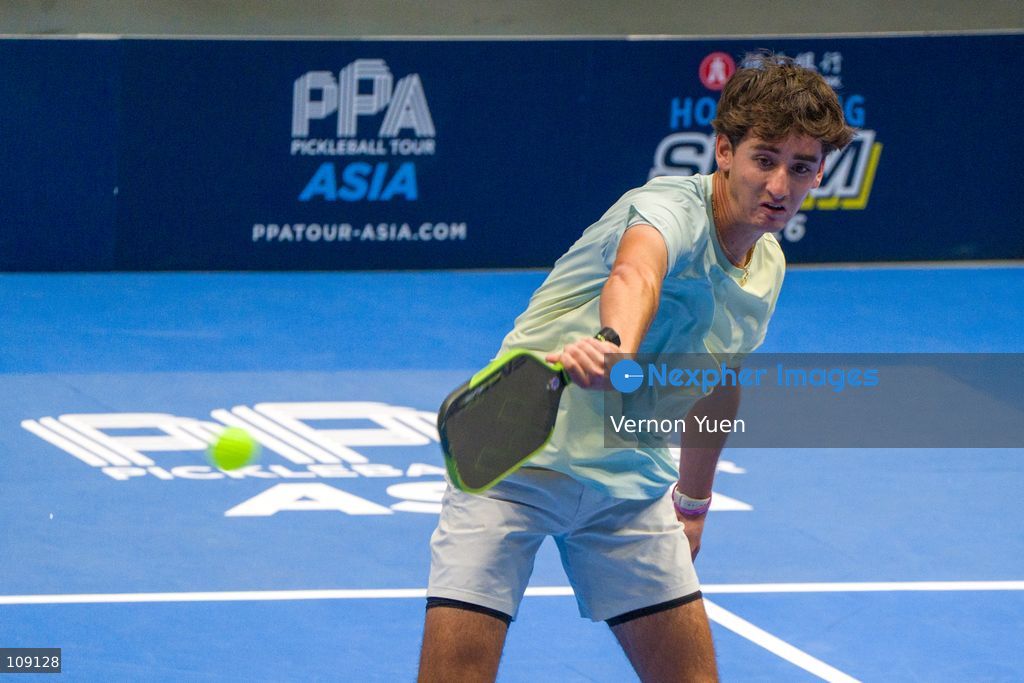 Bolivian pickleball player Gabriel Tardio the men’s double finals at the Hong Kong Slam 2026 October 25, 2026 in Hong Kong. (Photo by Vernon Yuen/Nexpher Images)