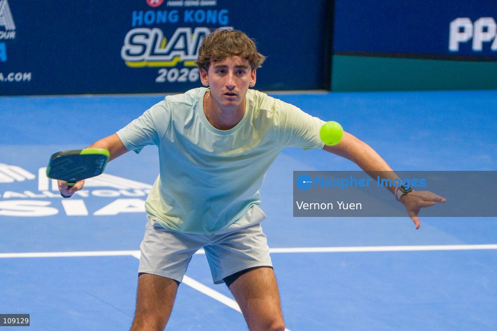 Bolivian pickleball player Gabriel Tardio the men’s double finals at the Hong Kong Slam 2026 October 25, 2026 in Hong Kong. (Photo by Vernon Yuen/Nexpher Images)