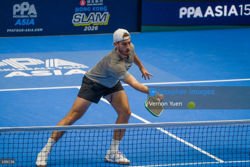 Argentinian pickleball player Federico Staksrud during the men’s double finals at the Hong Kong Slam 2026 October 25, 2026 in Hong Kong. (Photo by Vernon Yuen/Nexpher Images)