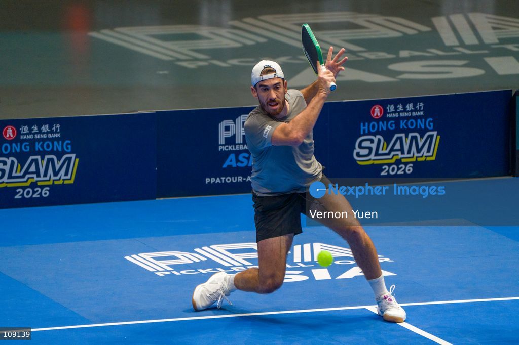 Argentinian pickleball player Federico Staksrud during the men’s double finals at the Hong Kong Slam 2026 October 25, 2026 in Hong Kong. (Photo by Vernon Yuen/Nexpher Images)