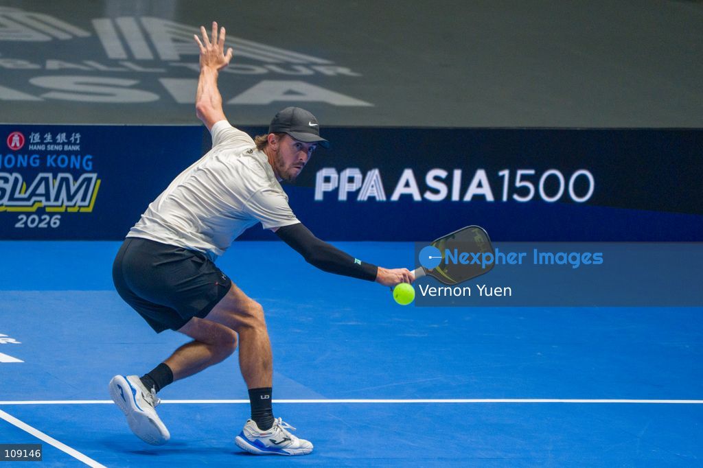 American pickleball player Hunter Johnson during the men’s single finals at the Hong Kong Slam 2026 October 25, 2026 in Hong Kong. (Photo by Vernon Yuen/Nexpher Images)