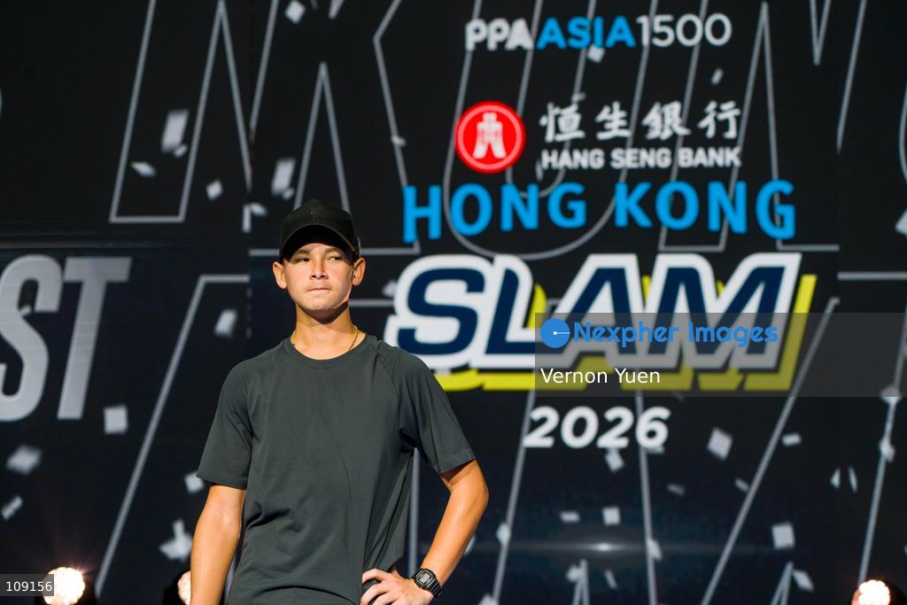 American pickleball player Tama Shimabukuro at the prize presentation ceremony after the men’s single finals at the Hong Kong Slam 2026 October 25, 2026 in Hong Kong. (Photo by Vernon Yuen/Nexpher Images)