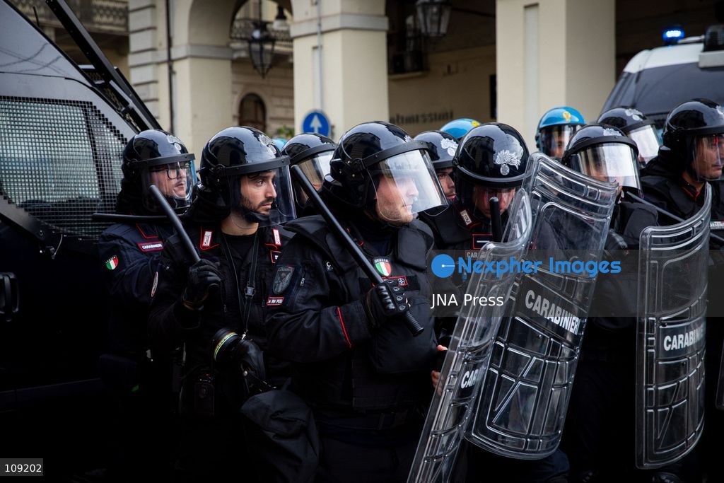 TURIN, ITALY - OCTOBER 24, 2026: Thousands of people joined a demonstration against rearmament and the rising cost of living in Turin. Clashes broke out with police, who blocked the march from reaching the city centre. (Photo by Luca Roggero/JNA Press via Nexpher Images)