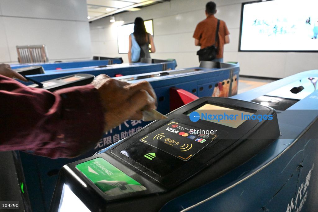 Shenzhen metro support pay with Visacard, Mastercard on October 25, 2026 in Shenzhen, China. (Photo by Stringer/Nexpher Images)