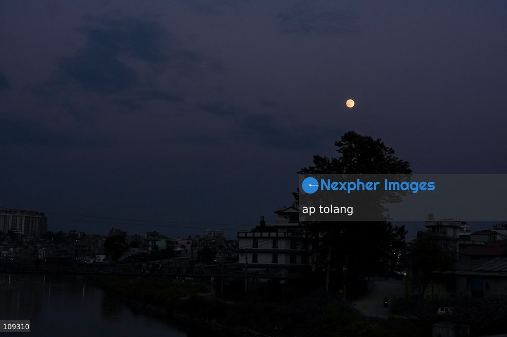 KATHMANDU, NEPAL – October 25, 2026: The nearly full moon is seen in the night sky over Kathmandu, Nepal. ahead of the full moon on October 26. The bright moon illuminates the night sky, offering a striking celestial view over the Nepalese capital. (Photo by ap tolang/Nexpher Images)