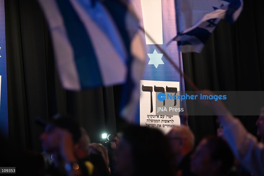 TEL AVIV, ISRAEL – OCTOBER 25, 2026: Gadi Eisenkot, leader of the Yashar party and former IDF Chief of Staff, attends the party's final election campaign rally under the slogan "This Time, Eisenkot" at Hangar 11 in Tel Aviv, ahead of Israel's parliamentary elections on October 27. (Photo by Paulina Patimer/JNA Press via Nexpher Images)