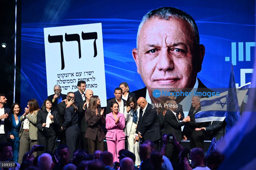 TEL AVIV, ISRAEL – OCTOBER 25, 2026: Gadi Eisenkot, leader of the Yashar party and former IDF Chief of Staff, attends the party's final election campaign rally under the slogan "This Time, Eisenkot" at Hangar 11 in Tel Aviv, ahead of Israel's parliamentary elections on October 27. (Photo by Paulina Patimer/JNA Press via Nexpher Images)