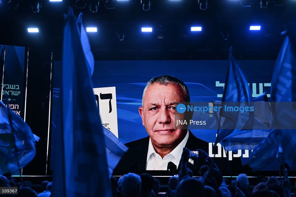TEL AVIV, ISRAEL – OCTOBER 25, 2026: Gadi Eisenkot, leader of the Yashar party and former IDF Chief of Staff, attends the party's final election campaign rally under the slogan "This Time, Eisenkot" at Hangar 11 in Tel Aviv, ahead of Israel's parliamentary elections on October 27, 2026. (Photo by Paulina Patimer/JNA Press via Nexpher Images)