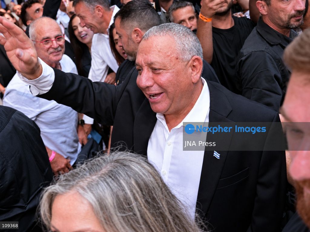 TEL AVIV, ISRAEL – OCTOBER 25, 2026: Gadi Eisenkot, leader of the Yashar party and former IDF Chief of Staff, attends the party's final election campaign rally under the slogan "This Time, Eisenkot" at Hangar 11 in Tel Aviv, ahead of Israel's parliamentary elections on October 27, 2026. (Photo by Paulina Patimer/JNA Press via Nexpher Images)